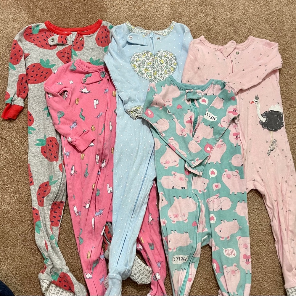 Set of 5 Carter's Girls Snug-Fit Zip PJ'S - 18m